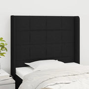 Testiera ad Orecchio Nera 83x16x118/128 cm in Tessuto 3119556