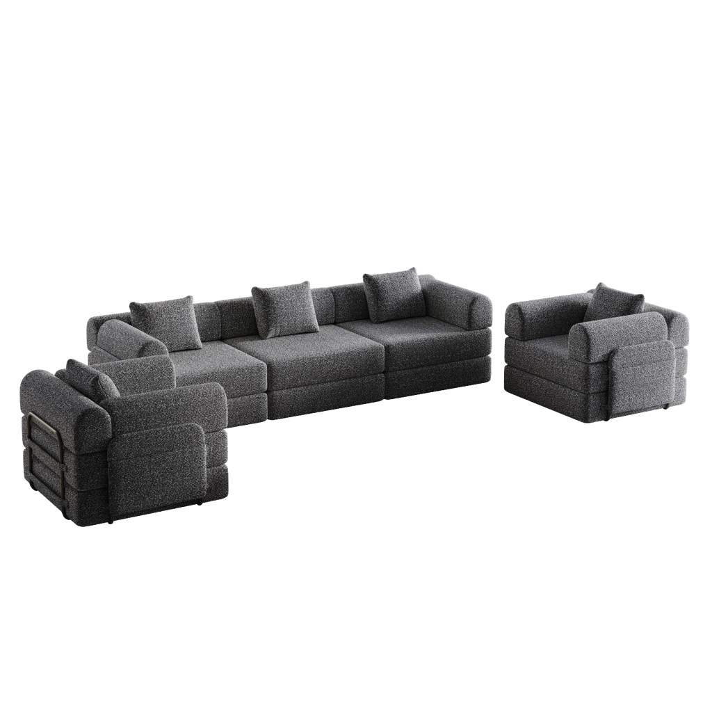 DIVANO LETTO monoposto in ciniglia grigio con vano portaoggetti nel bracciolo