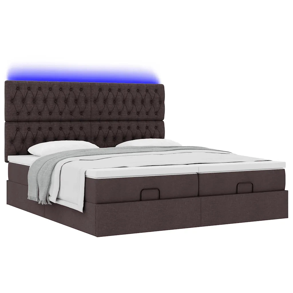 vidaXL Struttura Letto Pouf con Materassi 180x200 cm in Tessuto