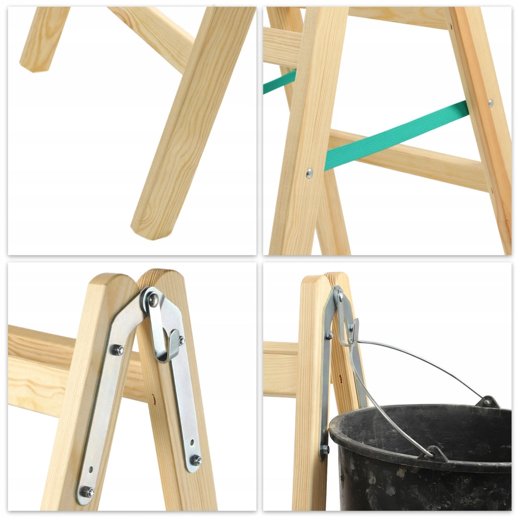 Scala domestica in legno KADAX a 6 gradini, a doppia faccia, per pittura, portata 150 kg.