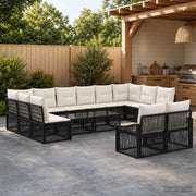 Set Divano da Giardino 12 pz Nero polyrattan 3436150