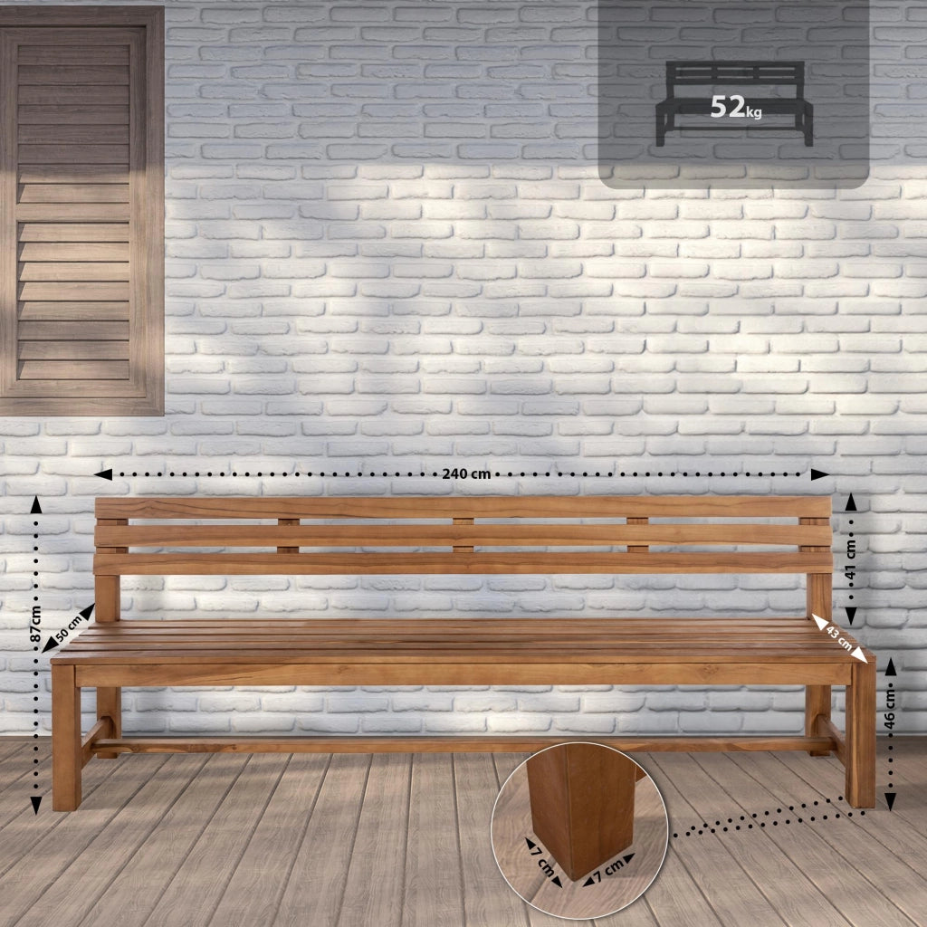 Panca in teak Augusta 240 cm