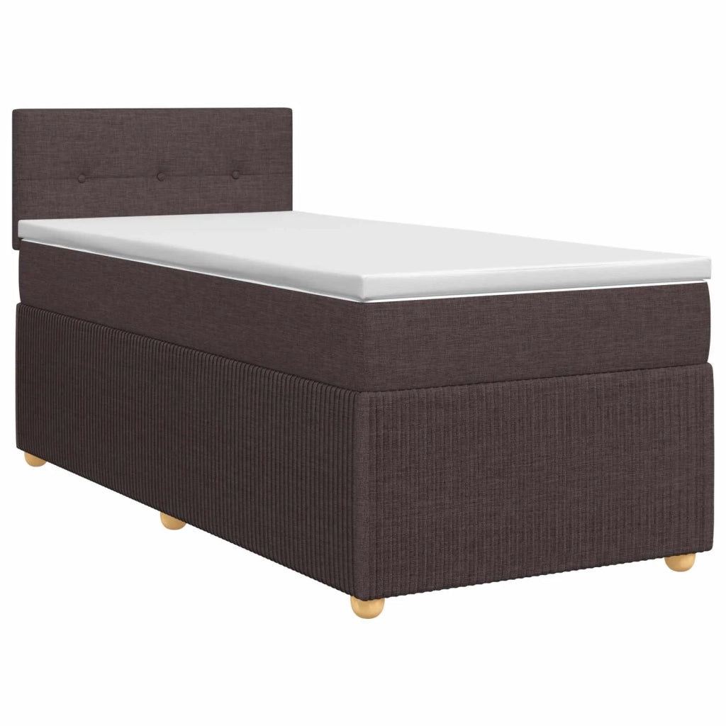 Letto box spring con materasso Marrone Scuro 100 x 200 cm 3451401