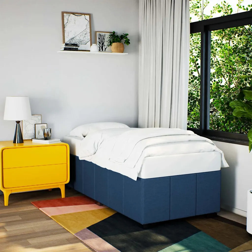 Letto singolo | Letto per adulti | Giroletto senza Materasso Blu 100x200 cm in Tessuto