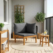 Divano angolare da giardino con cuscini Naturale 42022069
