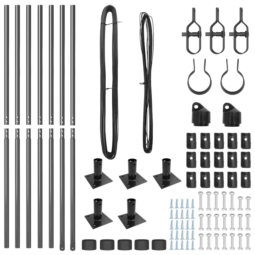 Palo della recinzione 7 pcs Grigio Acciaio 42004310