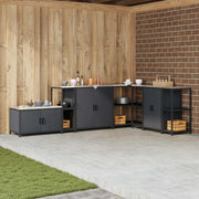 Stoccaggio in cucina Antracite 30 x 50 x 92 cm Acciaio 874977