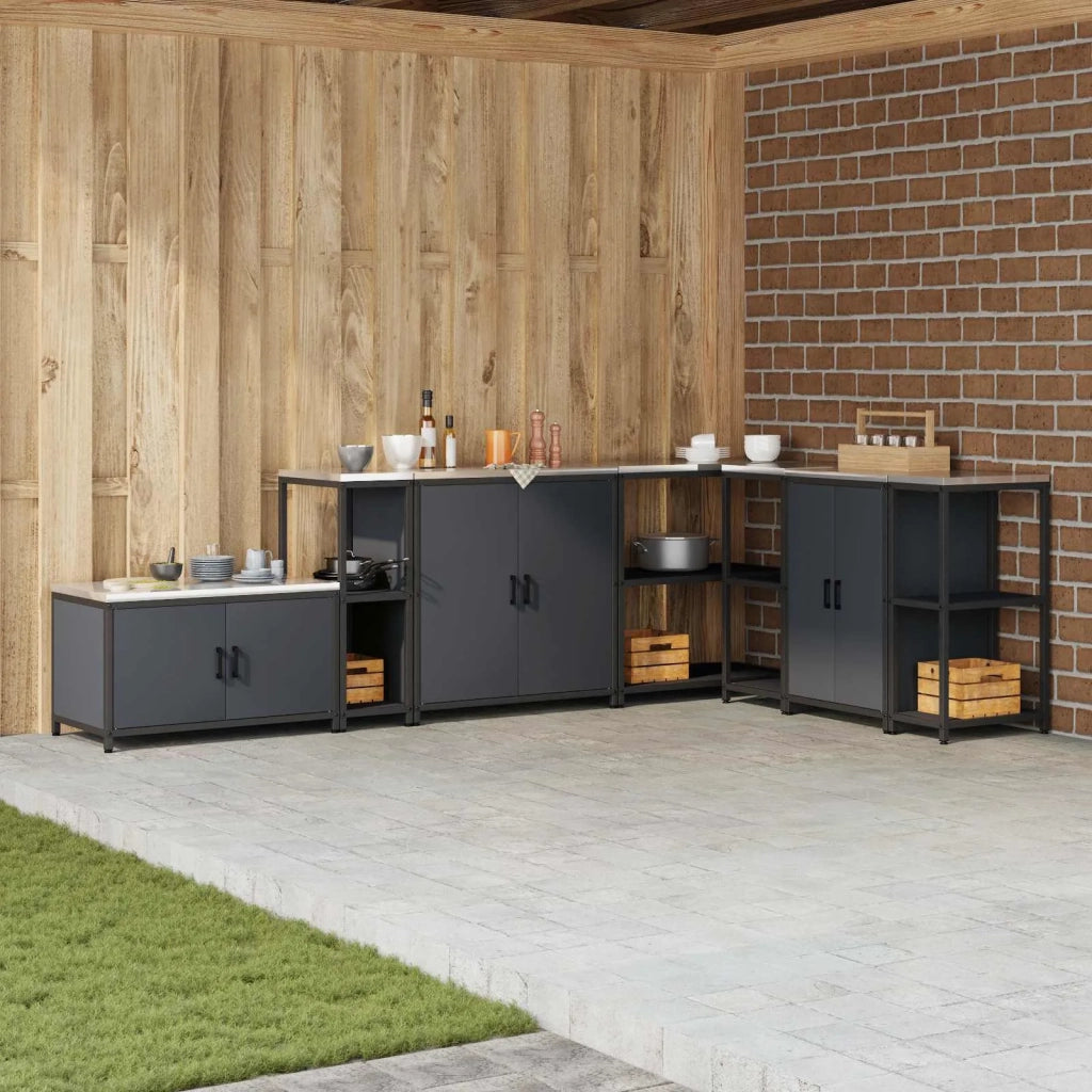 Stoccaggio in cucina Antracite 30 x 50 x 92 cm Acciaio 874977