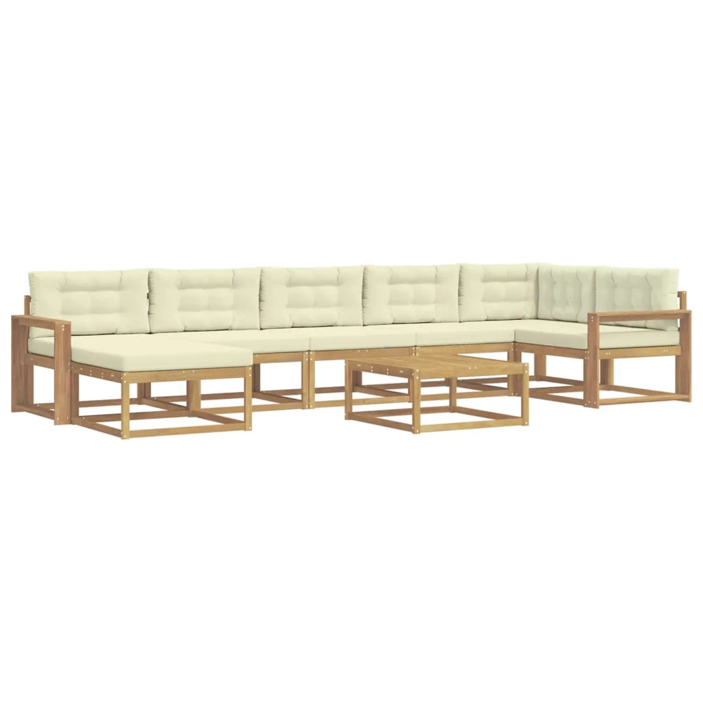 Set di divani da esterno 8 pz Bianco e Crema 3386799