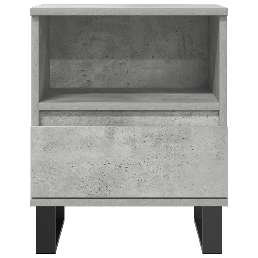 Comodino | Armadio da Notte | Mobiletto da notte Grigio Cemento 40x35x50 cm in Legno Multistrato