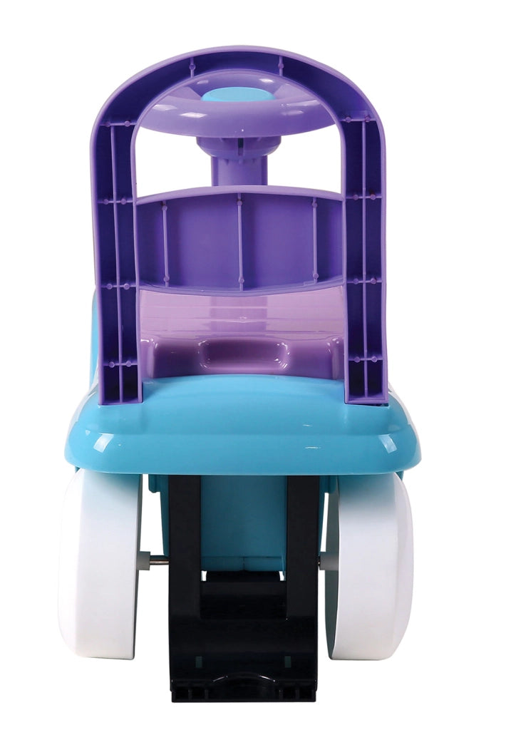 Macchina Cavalcabile per Bambini Volante Direzionabile Vano Contenitore e Telefono Disney Stitch Azzurro e Viola