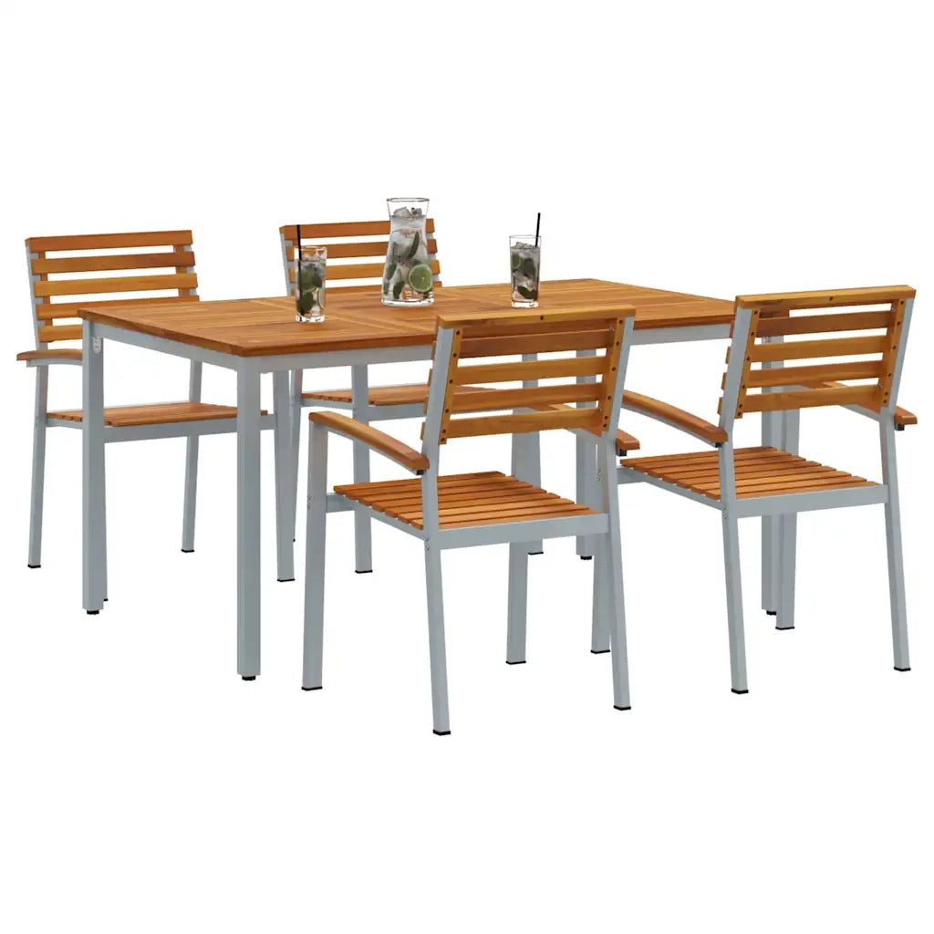 Set da Pranzo per Giardino 5 pcs Grigio 3284407