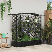 Letto Rialzato con Griglia e Tetto Nero 163 x 40 x 126 cm PP 42032534