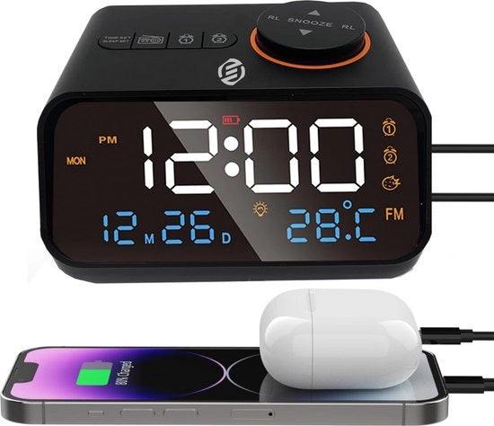 Radio Alarmando con Alimentazione da Cavo - Radio a Orologio - Radio da Cucina - Radio a Orologio con Alarme - Radio DAB - Radio con Alarme e DAB
