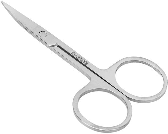 Pensile per sopracciglia - Scissor per sopracciglia - Design ergonomico - Acciaio inossidabile - Lame incurvate - Adatto per ciglia artificiali - 13,2 x 7 x