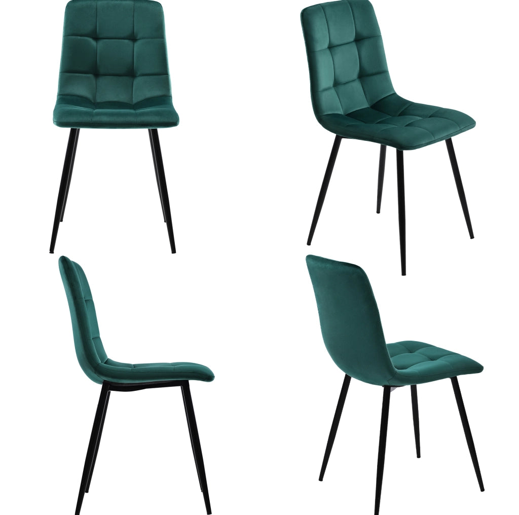 Set tavolo da pranzo con 4 sedie moderno; MDF; verde