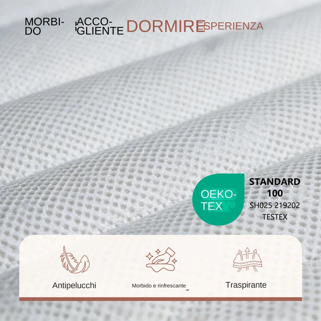 Materasso in Schiuma Ergonomica Certificata OEKO-TEX con Fodera Morbida 160x200x20 cm; Bianco