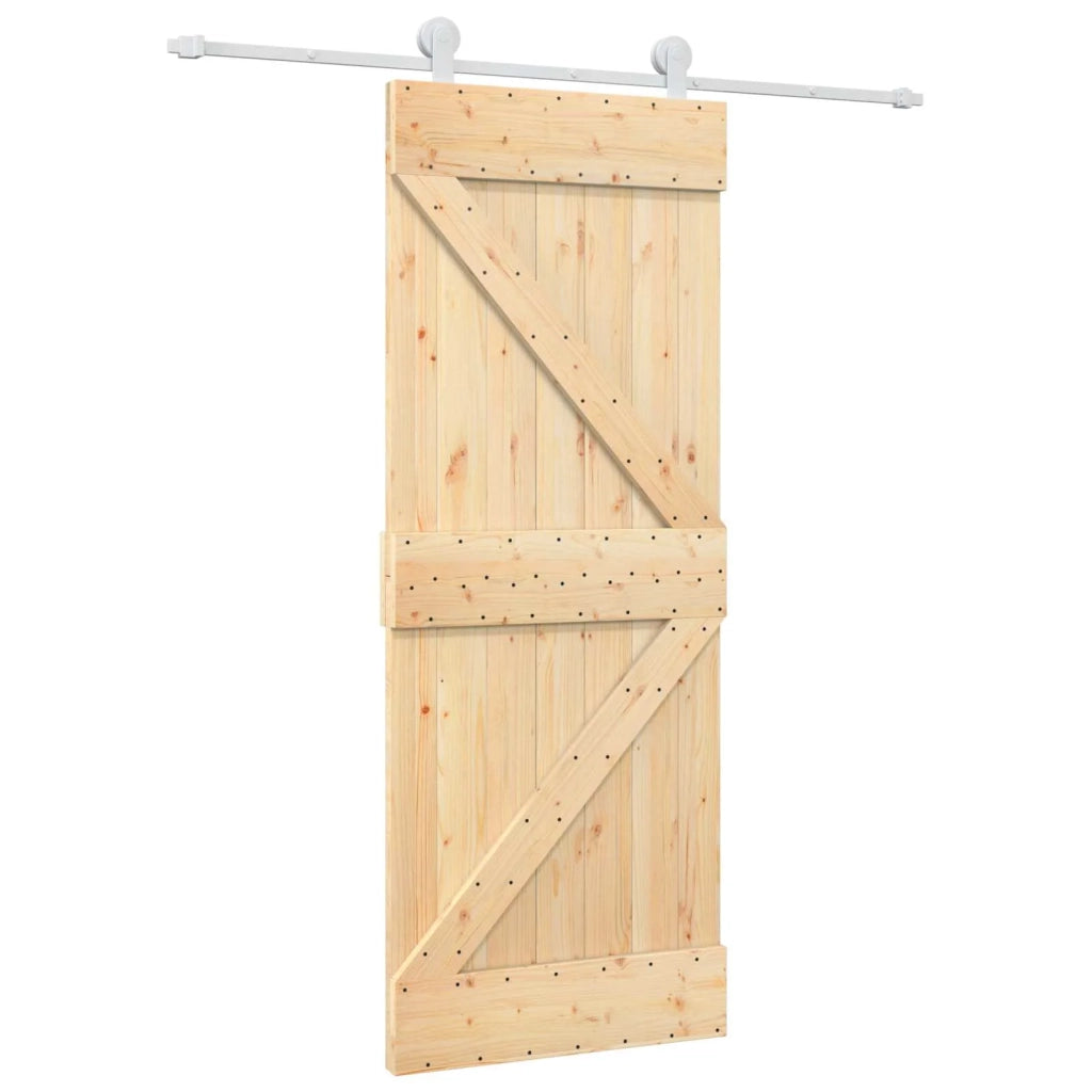Porta scorrevole Naturale e Bianco 80 x 210 cm