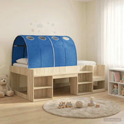 Letto alto per bambini con storage Rovere Sonoma e Blu 3423601