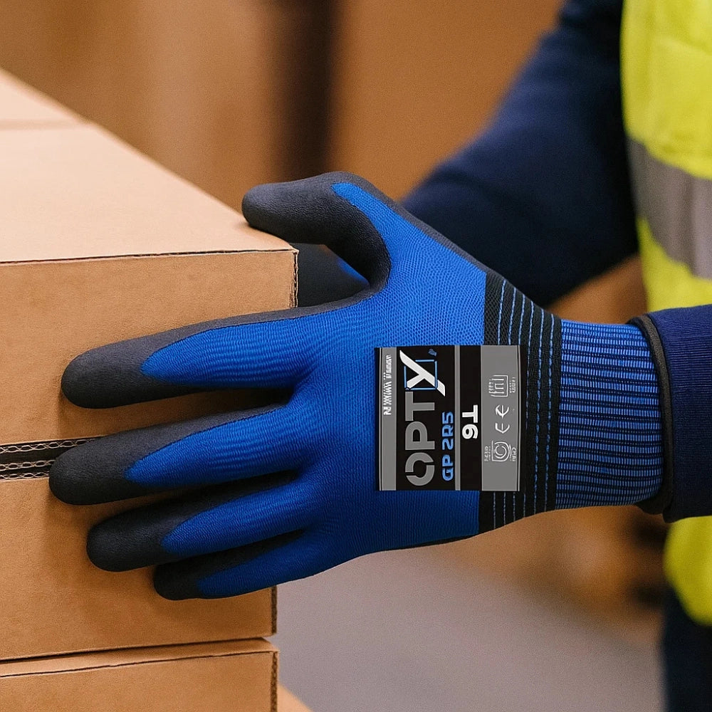 Guanti lavoro lattice opty resistenza abrasione blu nero *** misura extralarge - xl, confezione 1