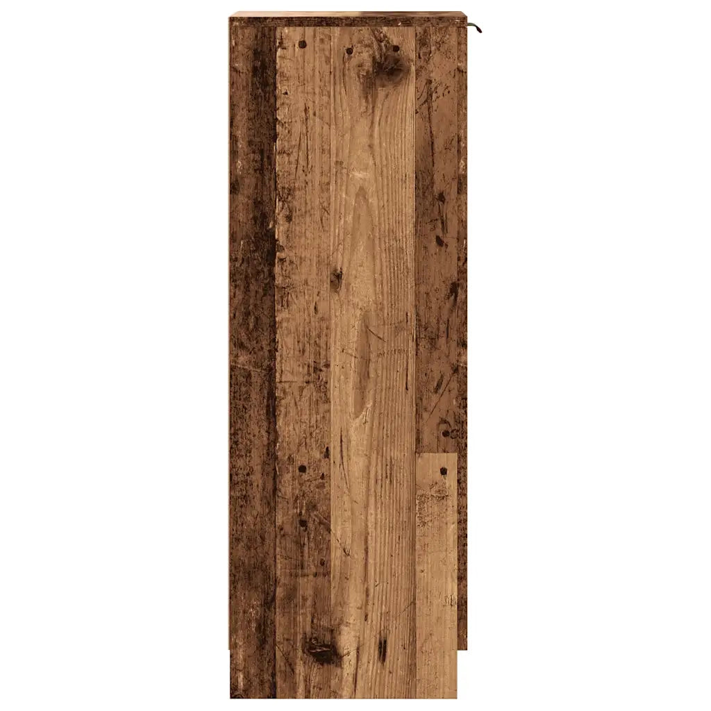 Scarpiera-Scaffale per scarpe Legno Antico 29,5x35x100,5 cm in Truciolato