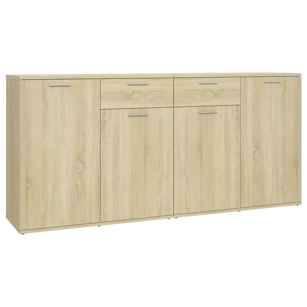 Buffet credenza cassettiera armadio mobile contenitore organizer cucina soggiorno rovere Sonoma 160 x 36 x 75 cm legno ingegnerizzato marrone 02_0031497
