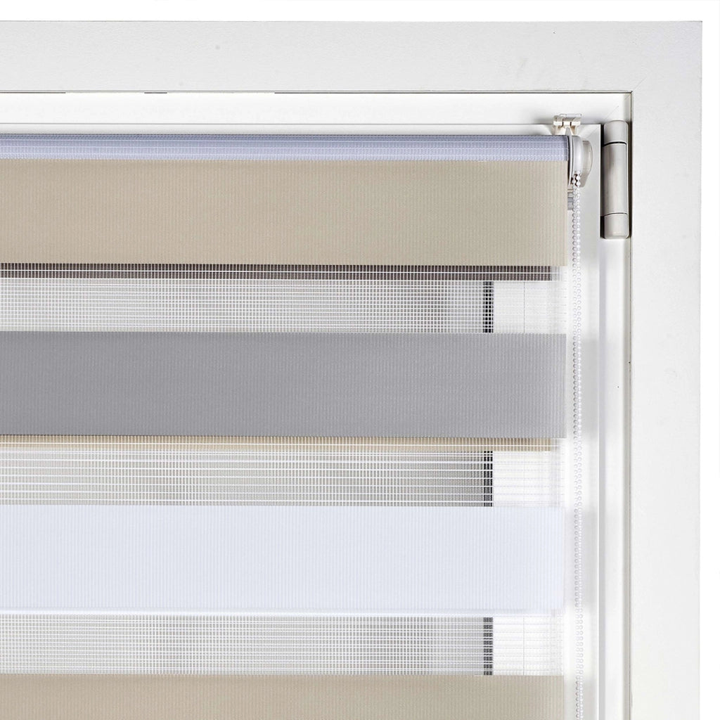 Tenda a Rullo giorno / notte installazione senza foratura EasyFix Bianco-grigio-beige 120x180 cm