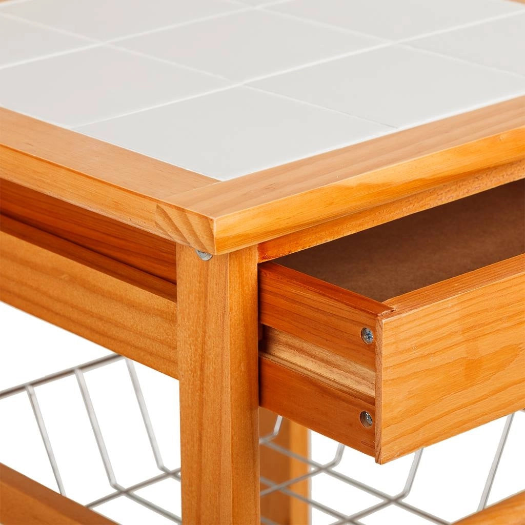 Carrello da cucina in legno marrone 37x37x76h