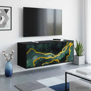 Mobile TV da Parete WIJHE 102 x 33 x 40 cm Rovere Nero 8007160