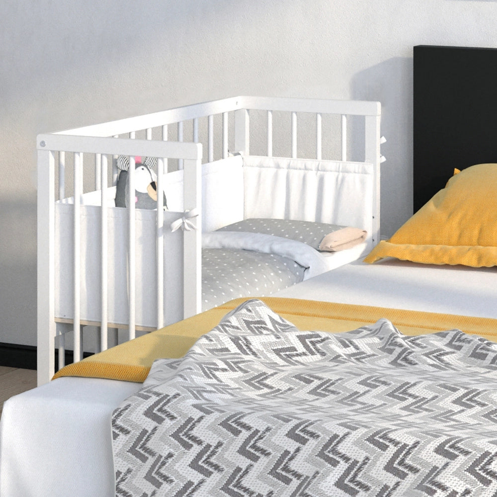 Vitalispa Lettino da attaccare al letto Bianco 94 x 90 cm 1 binario laterale
