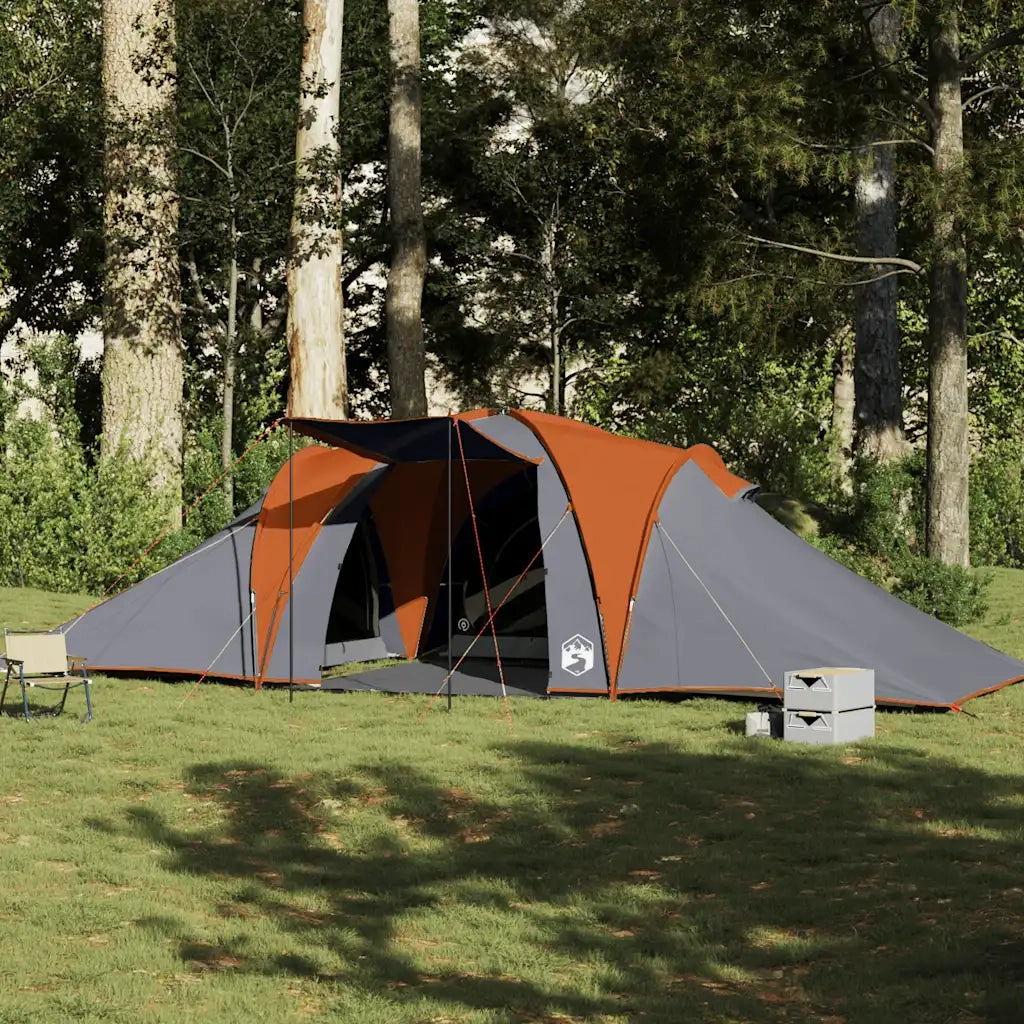 vidaXL Tenda da Campeggio a Cupola 6 Persone Grigio e Arancione