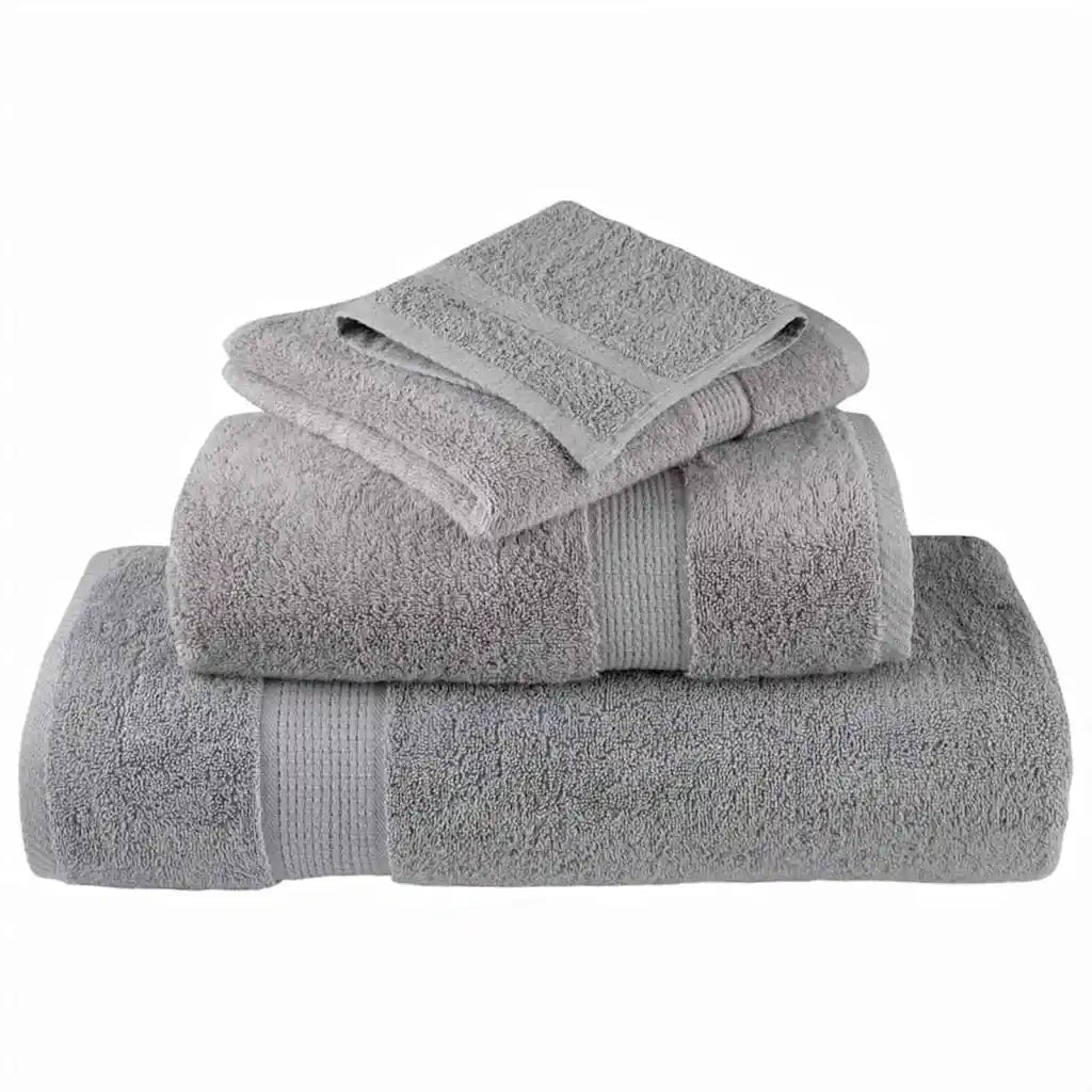 vidaXL Panni per il viso SOLUND 10 pcs Grigio Cotone