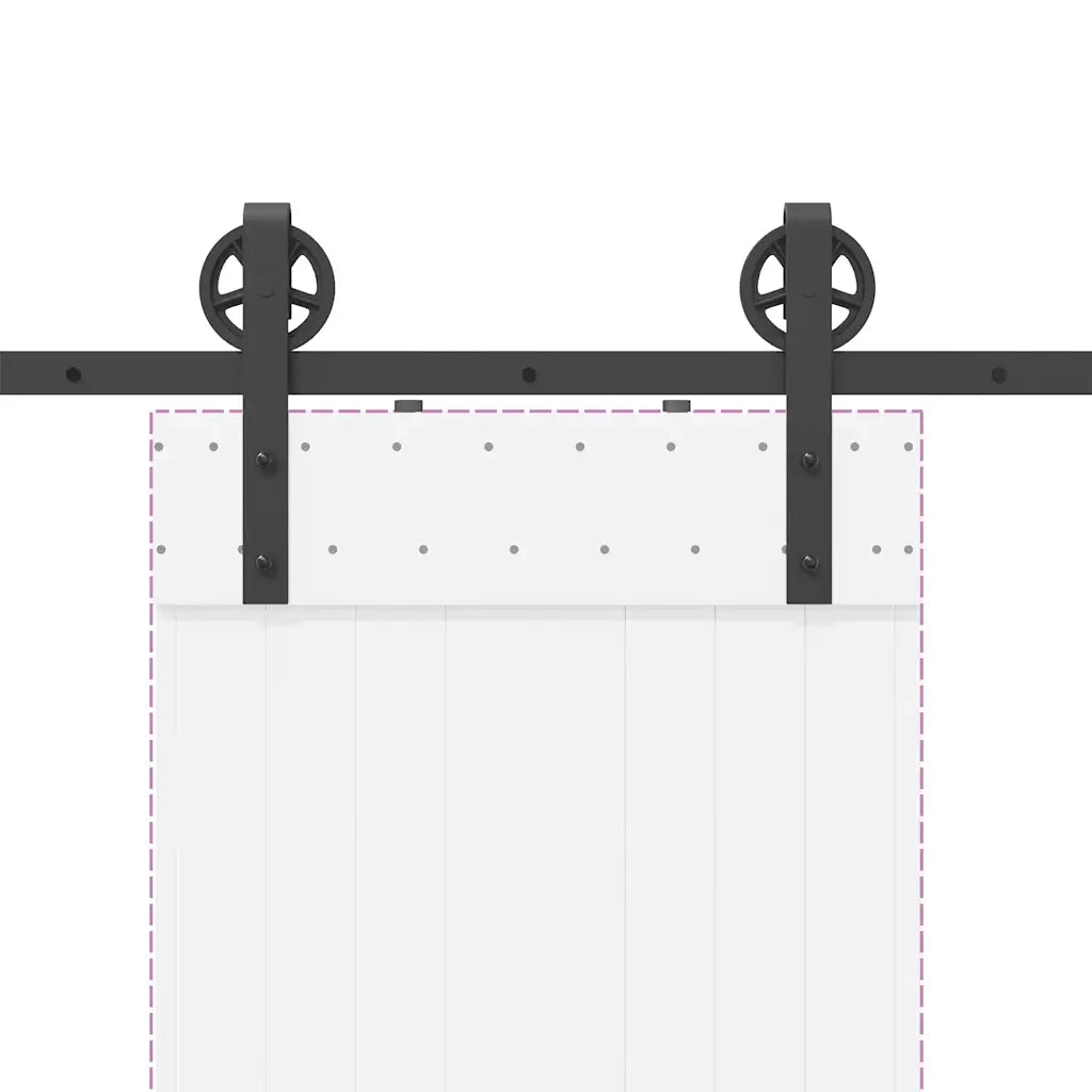 Kit di Binari per Porte Scorrevoli 183 cm Acciaio Nero CFW8026630