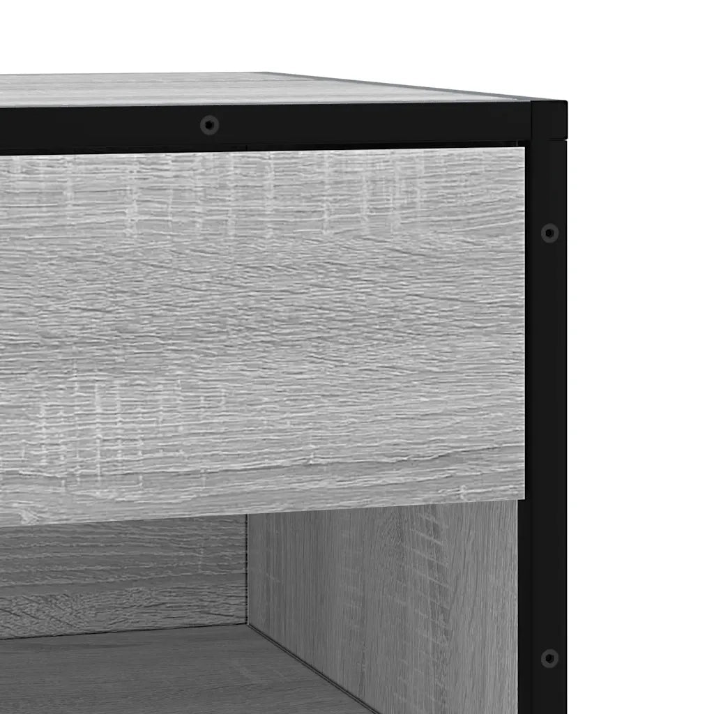 vidaXL Panca Portaoggetti Grigio Sonoma Legno Multistrato e Metallo