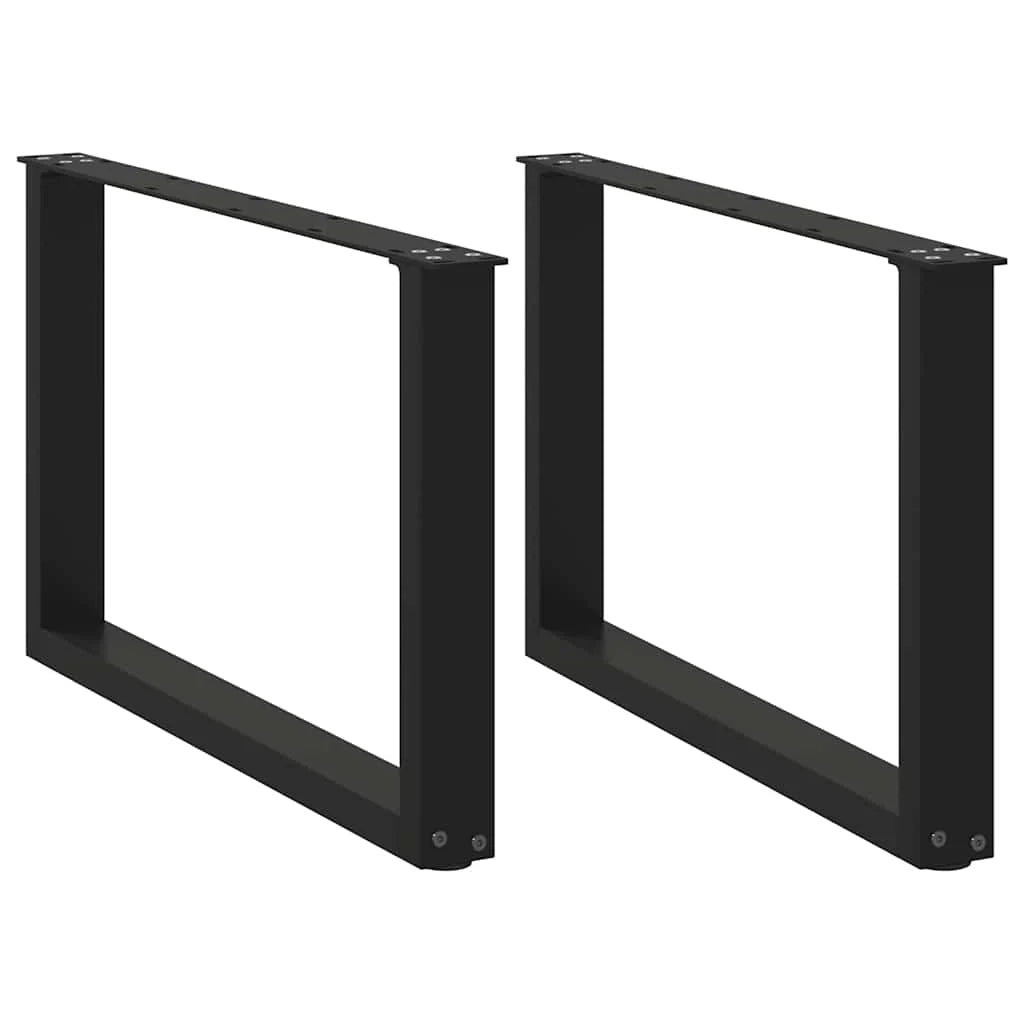Set di 2 gambe regolabili per tavolino da caffè a forma di U 60 x 42-43 cm design moderno acciaio nero 02_0057400