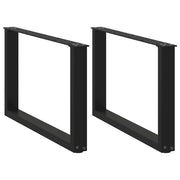 Set di 2 gambe regolabili per tavolino da caffè a forma di U 60 x 42-43 cm design moderno acciaio nero 02_0057400