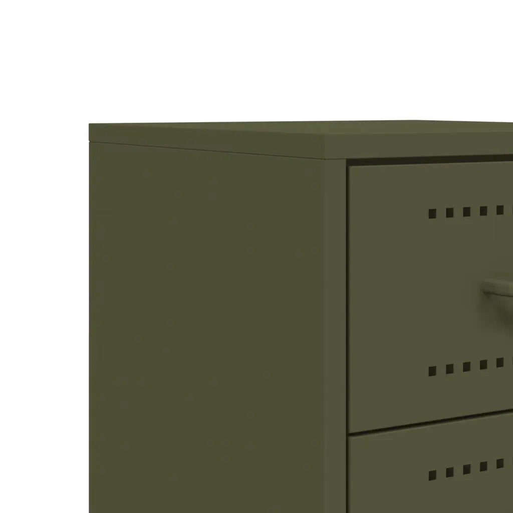 Comodino Verde Oliva 36x39x60,5 cm in Acciaio 846466