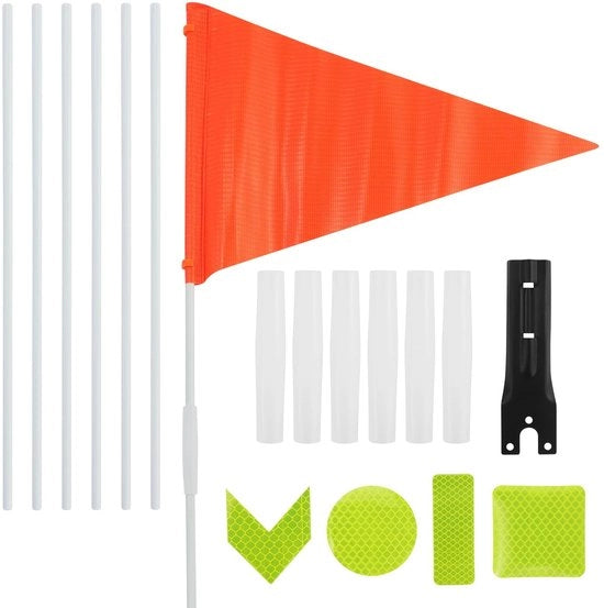 Vettore - Vettore per bicicletta con adesivi rifrangenti - Vettore di sicurezza per bicicletta per bambini - Vettore con asta - Vettore per bicicletta robusto e duraturo