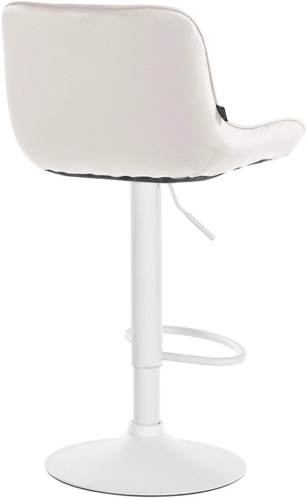 Set di 2 sgabelli da bar Vonore in velluto crema,bianco