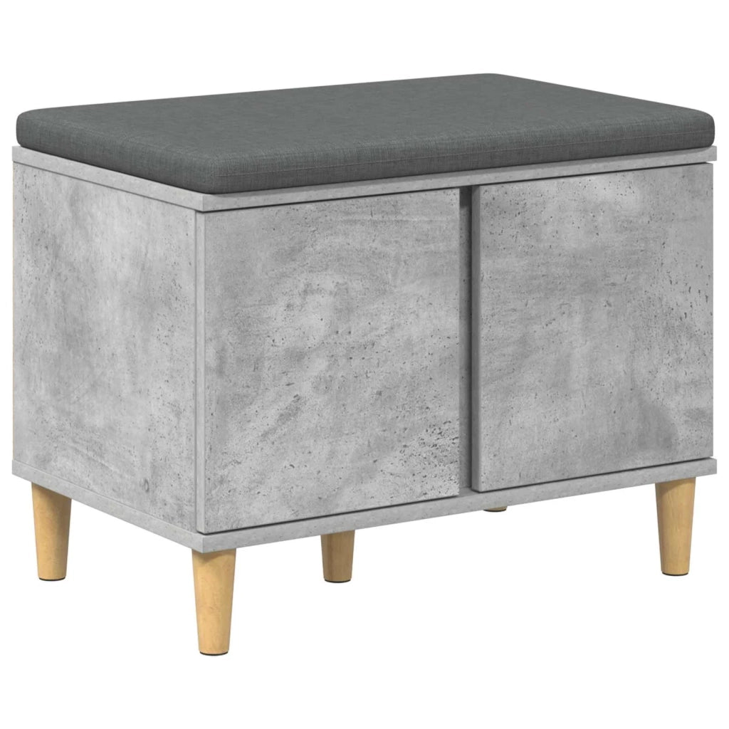 Panca per ingresso con cuscino Grigio Cemento 60 x 38 x 46 cm 891523