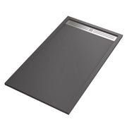 Piatto doccia in marmoresina grigio scuro effetto pietra cemento relax, misura 90x200