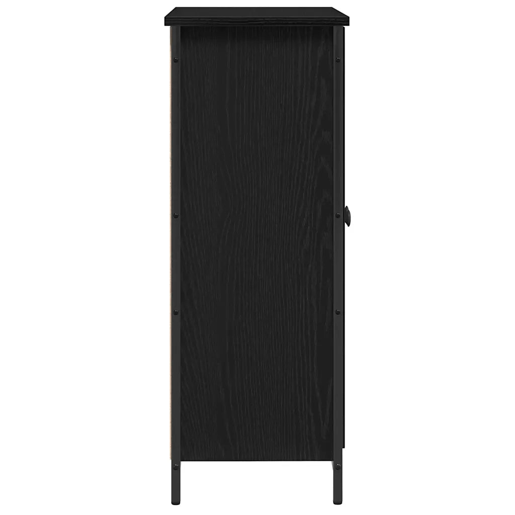 Credenza-Buffet-Armadio da cucina Rovere nero 70 x 30 x 80 cm Legno multistrato 560454