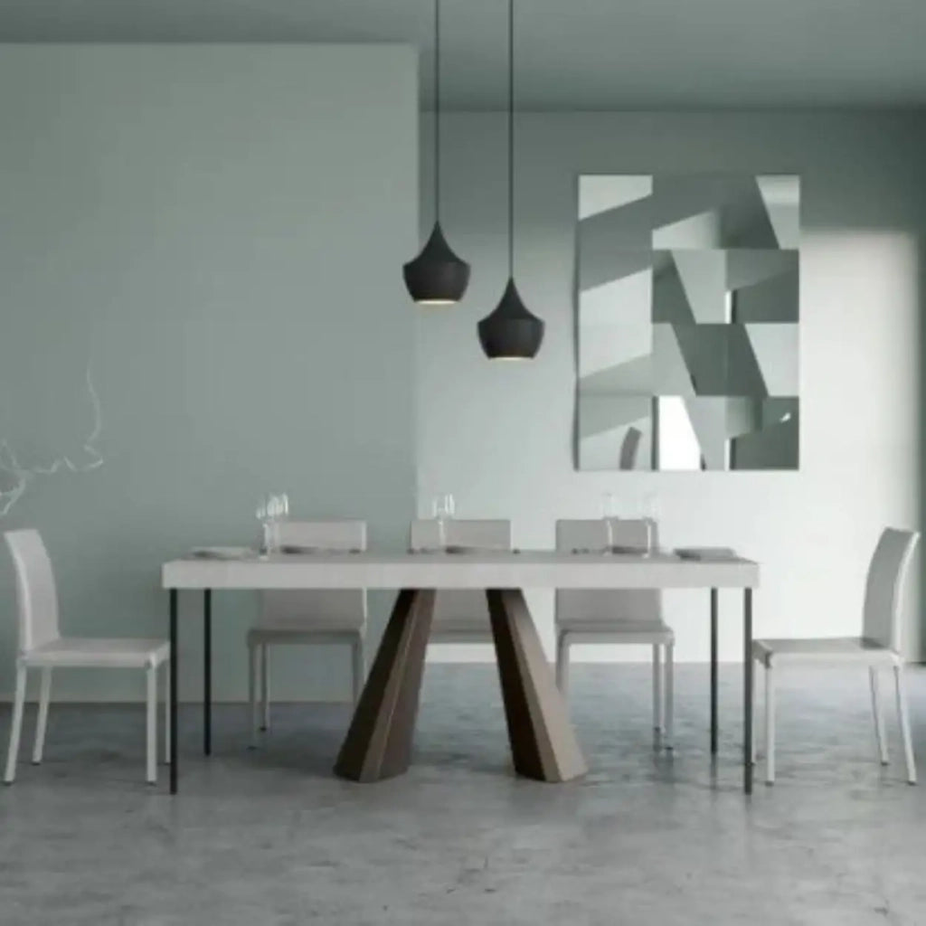 Consolle allungabile 90x40/196 cm Diamante Small Premium bianco frassino telaio orso