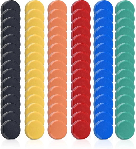 FPMYB 90 pezzi forti magneti per lavagne, frigoriferi, lavagne bianche, lavagne per appunti, aule e uffici - piccoli, colorati, 6 colori
