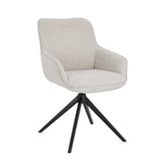 Set di 2 Sedie con Braccioli Imbottite in Tessuto a Coste Gambe in Acciaio - FIONA