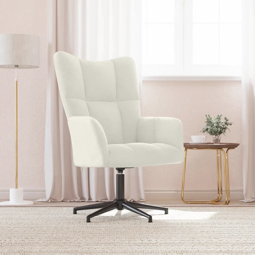 Sedia Relax Bianco Crema Velluto 328104