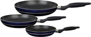 Set di Padelle 3-delicato in Alluminio Blu/Nero 28 cm - 1.2.3. Set di Padelle Non Aderente