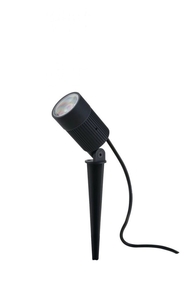 PROIETTORE LED TARGET DC24V NERO 30W 468LM RGB + 4000K IP67 CON PICCHETTO 7,8X12,3X26CM