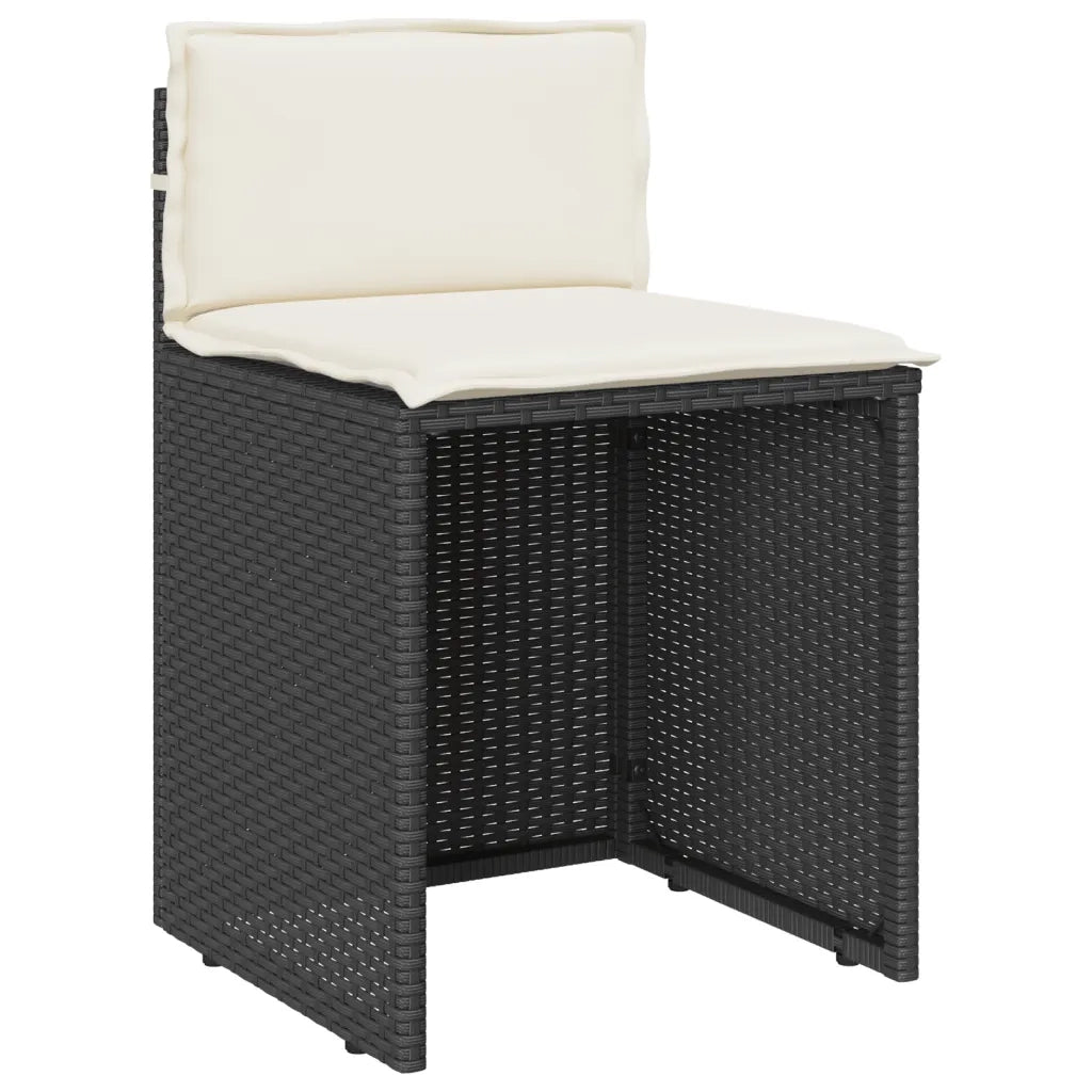 Set da BistrÃ² 3 pz con Cuscini Nero in Polyrattan