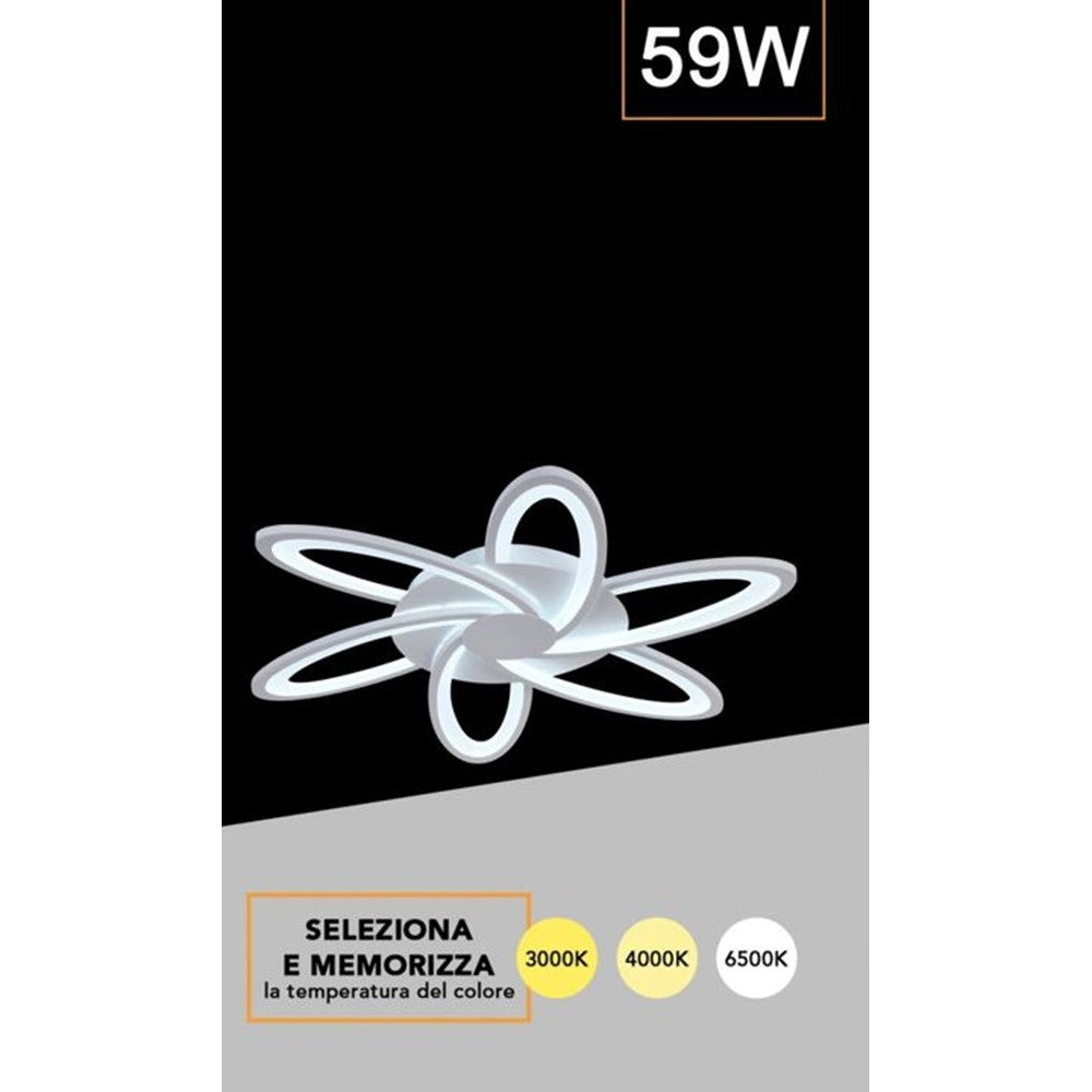 Trade Shop - Plafoniera Led Design Moderno Lampada Soffitto C15-3c 59w 4720lm 300° Luce Selezionabile -